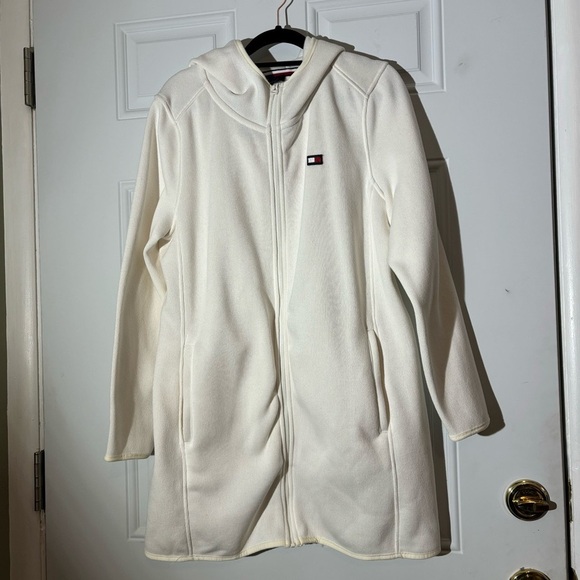 NWT Tommy Hilfiger Hooded Lined Long Fleece Jacket, Size Small - Picture 1 of 12